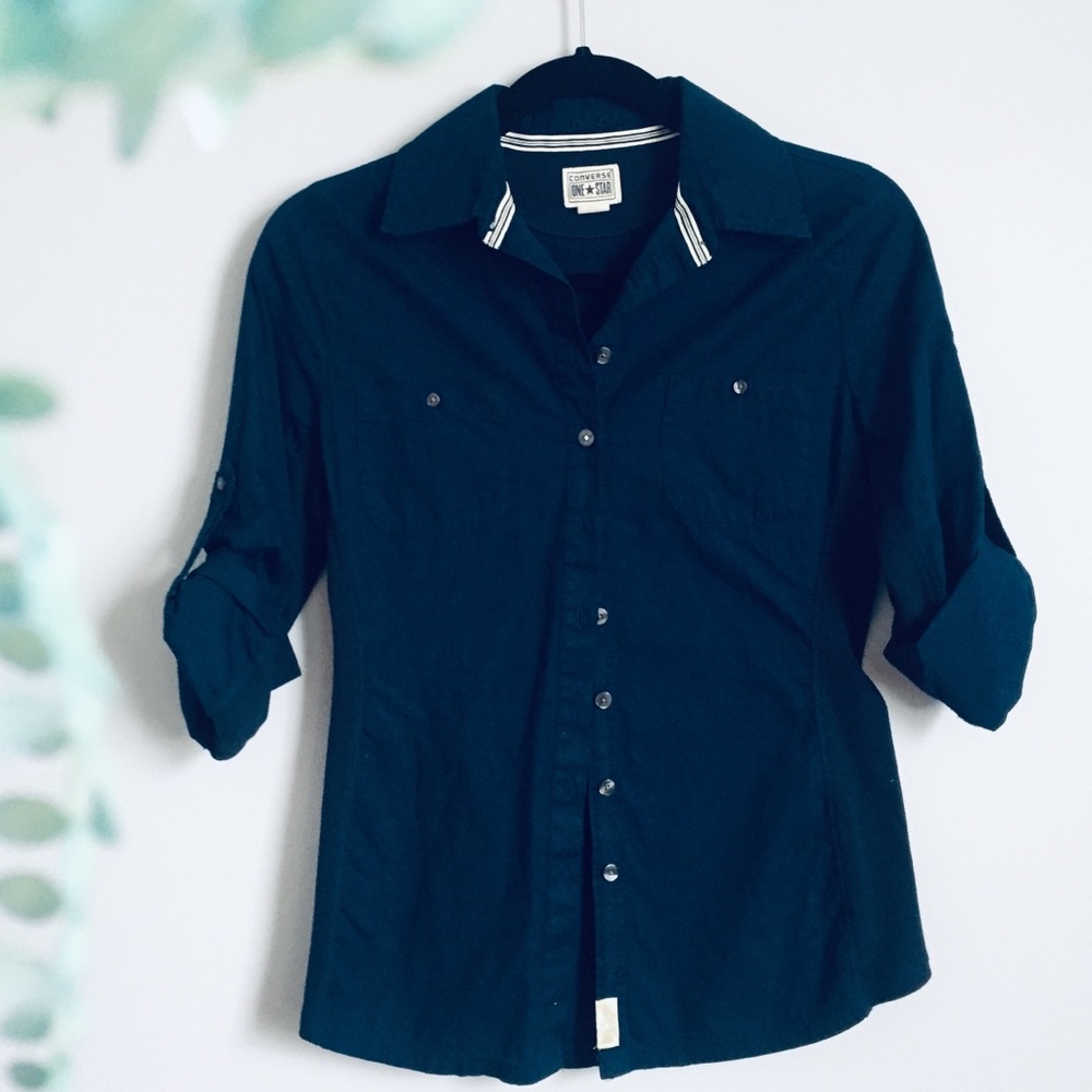 💝Converse Navy Button Up